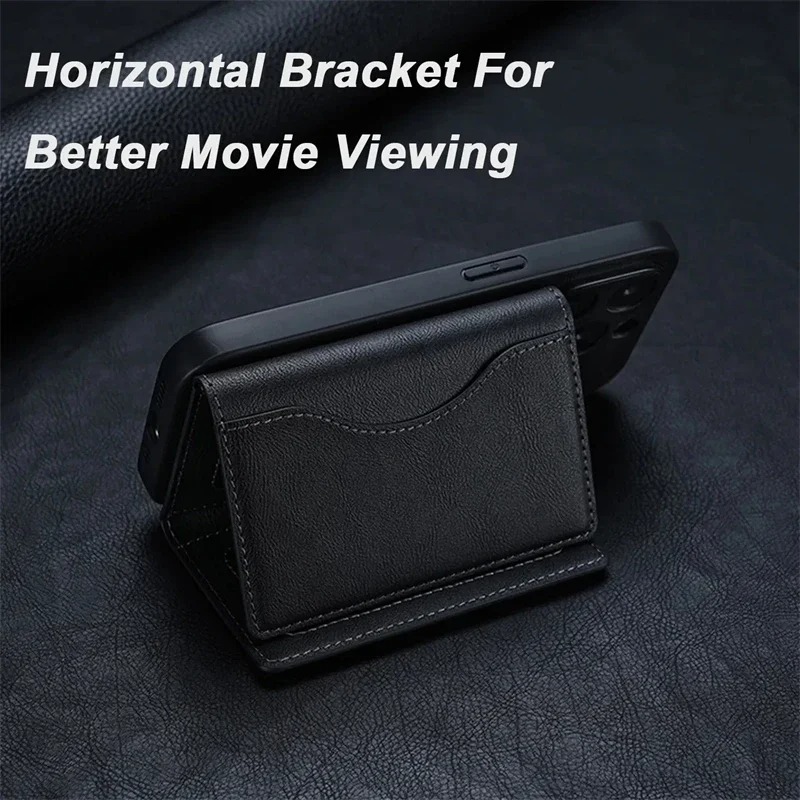 Powerful Magnetic Leather Wallet Magsafe for IPhone 16 15 Pro Max for IPhone 15 14 Pro Card Holder Phone Pouch Protective Case