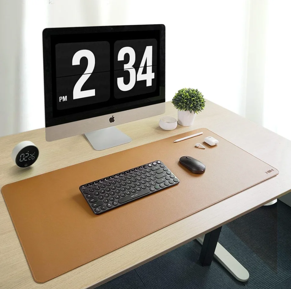 MIIIW Oversized Leather Cork Mouse Pad Double-sided Waterproof Soft Durable 900*400mm Comfortable Touch Desk Mat Large Mousepad