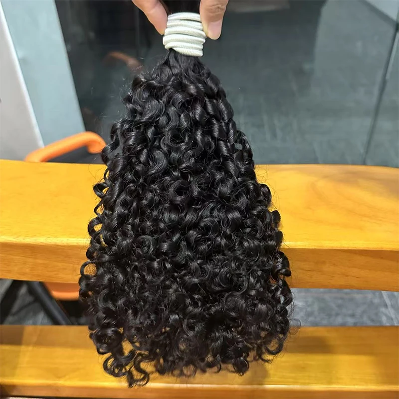 Pas de trame en vrac birman bouclés tressage Extensions de cheveux humains droite profonde lâche eau ondulée 100% non transformés cheveux vietnamiens crus
