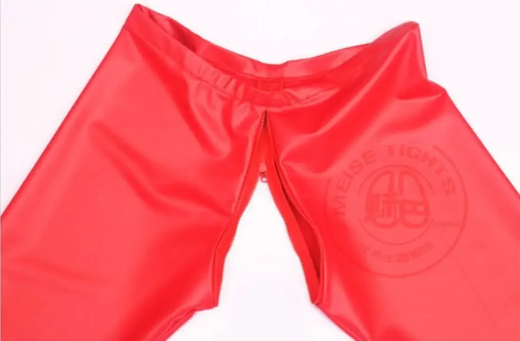 เลียนแบบ Latex Bundle ถุงเท้าขาโยคะเปิด Crotch กางเกงกางเกงขายาวเซ็กซี่ยาง Latex แอมโมเนียถุงเท้า Leggings