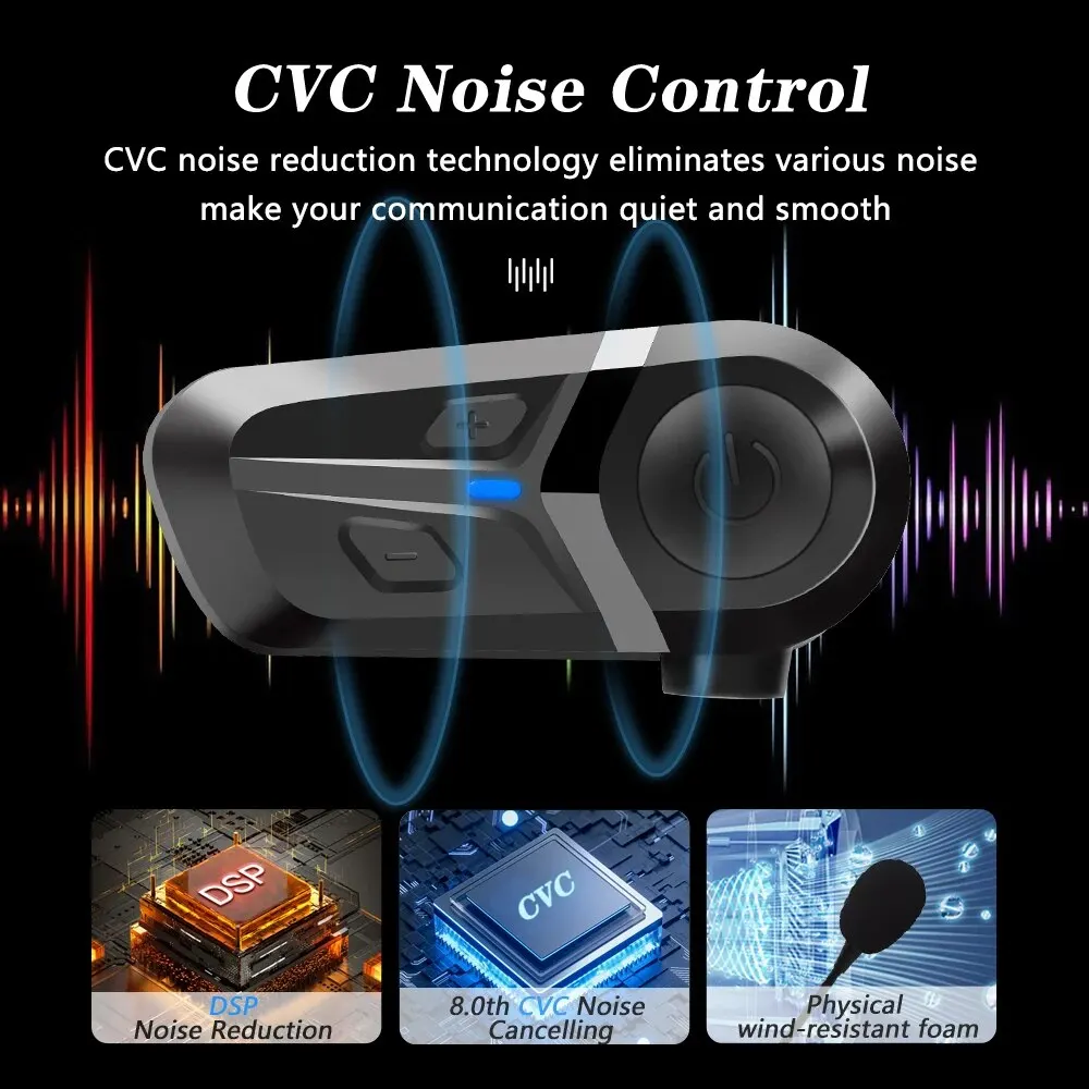 Auriculares inalámbricos para casco de motocicleta, cascos impermeables con Bluetooth 5,3, manos libres para llamadas, reproductor de música