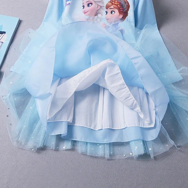 Abiti autunnali per ragazze Abiti Frozen Elsa Abiti Festa di compleanno Manica lunga Costume da principessa Abiti da festa per bambini adolescenti