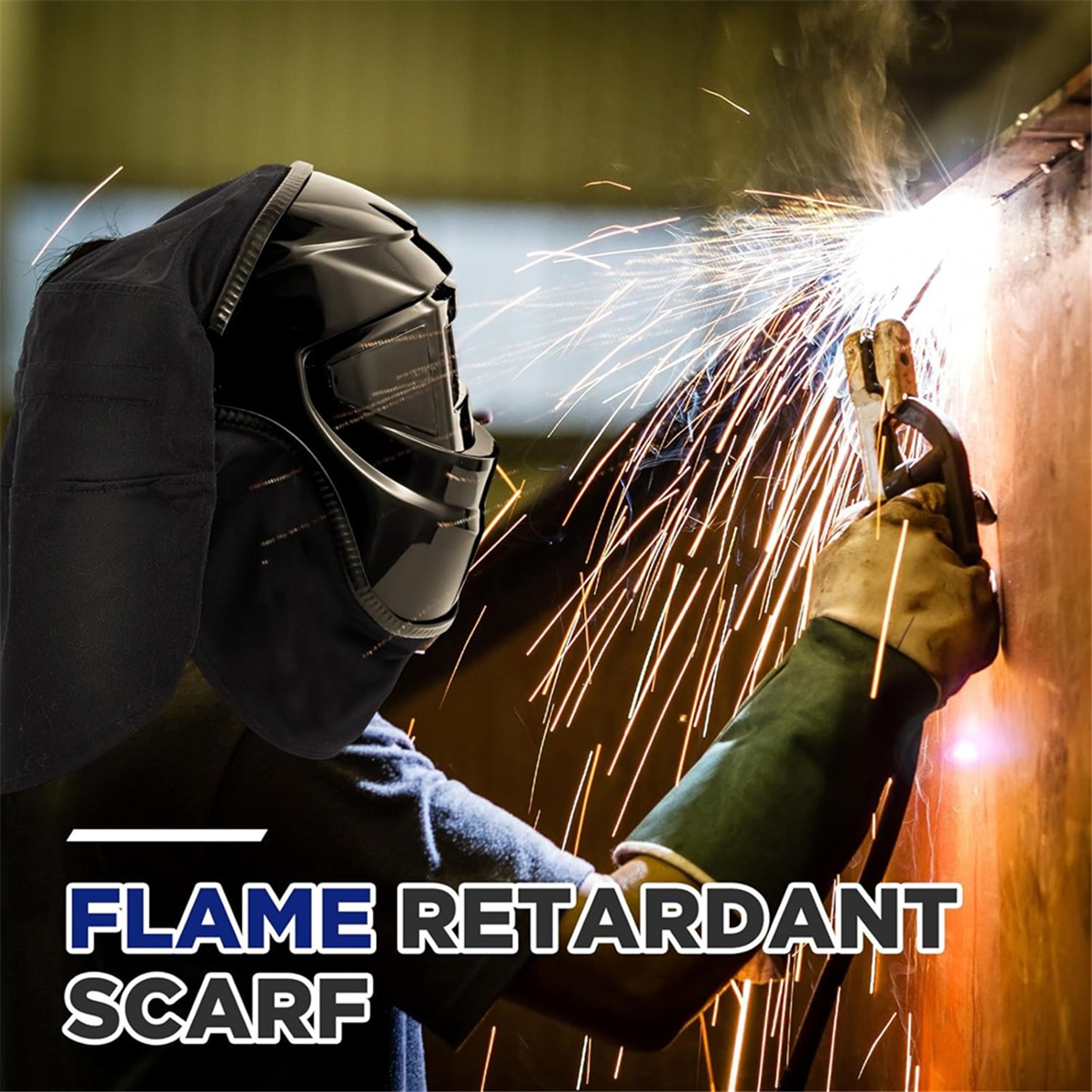 BABQ 2 pièces housse de casque de soudage et ensemble de bavoirs de casque, accessoires de soudage avec joint à pression pour la Protection du cou de soudage
