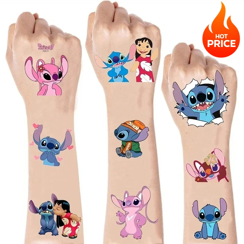 New Kawaii Lilo & Stitch Anime Tattoo Stickers - DIY Decals for Birthday Party Decor, Perfect as Cartoon Children's Toy Gifts