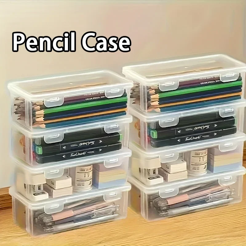 1/2/3 pezzi di plastica traslucida astuccio scatola di matite PP scatola di cancelleria multifunzione organizzatore materiale scolastico scatola di penne per ufficio