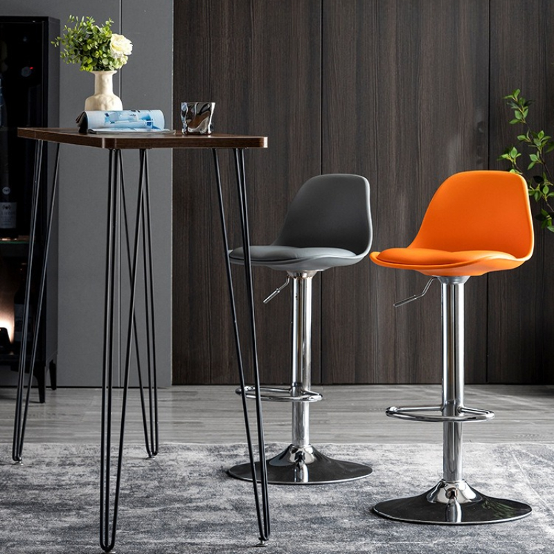 Velvet Padded Home High Kitchen Bar Benches Counter Stools Chair Island Dining Table Chair Banks Backrest Modern Barstools