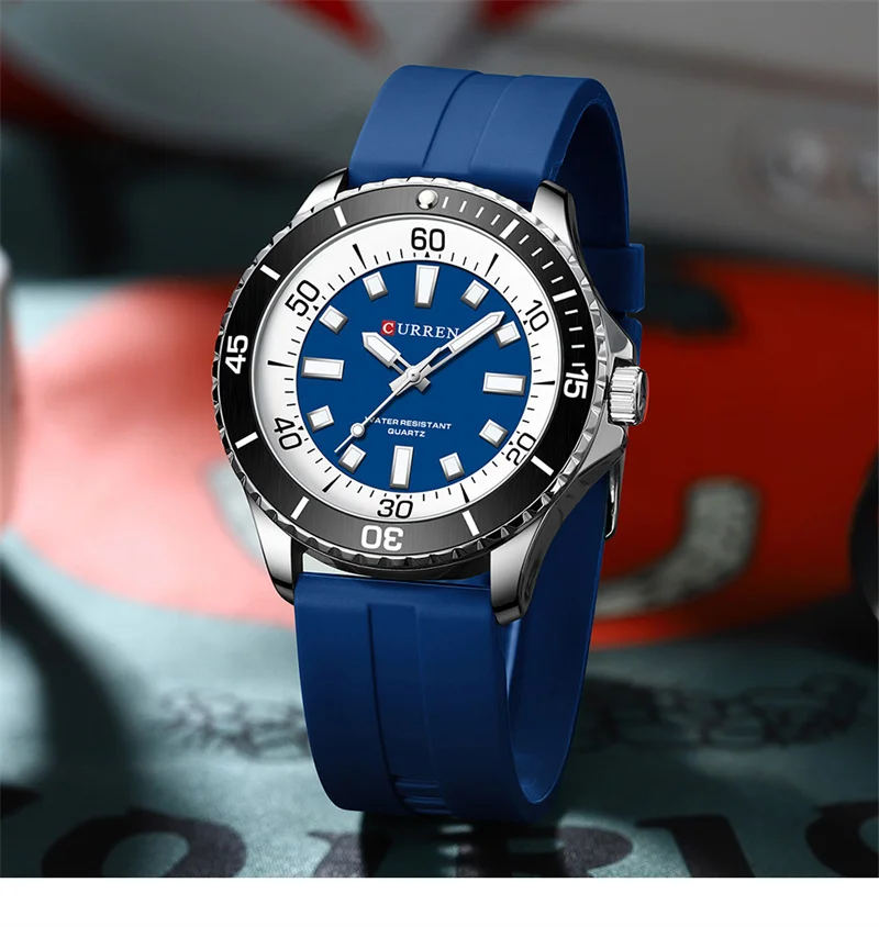 Reloj Curren 8448 para hombre, reloj de pulsera de cuarzo de lujo alta gama, reloj deportivo Simple resistente al agua para hombre, reloj luminoso