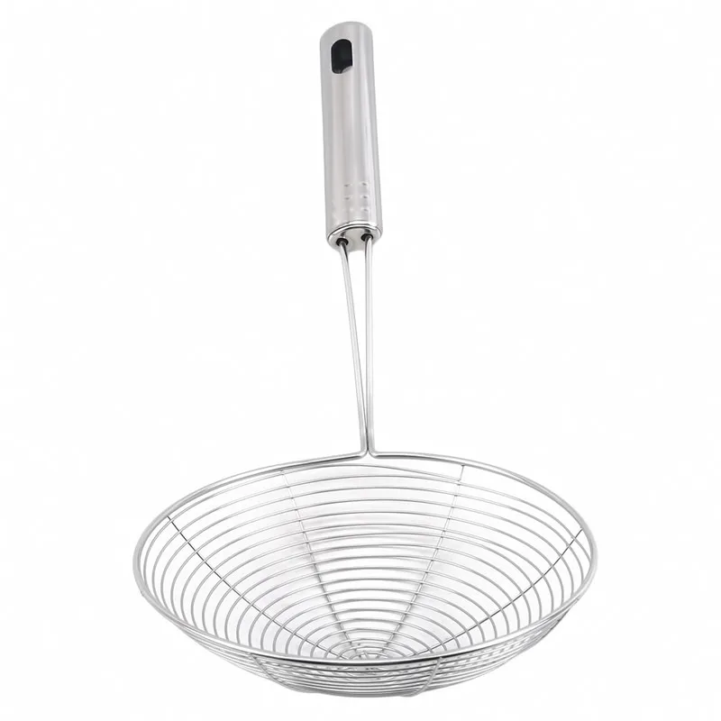 รูปไข่ Skimmer สแตนเลสกรองตาข่ายหม้อน้ํามันกรองอาหารเครื่องครัว Colander ทอดกรองครัวกรองเบเกอรี่เครื่องมือทําอาหาร