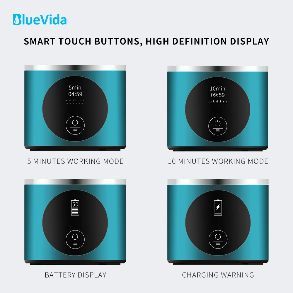 BlueVida ใหม่ 8th Generation NANO บํารุงฟื้นฟูเปลี่ยนสีผมพร้อมเคลือบเงาผมในขั้นตอนเดียวสีผมติดทนนาน 2 เดือนลดการหลุดร่วงของเส้นผมปลอดภัยไร้สารไฮโดรเจนขวด DuPont SPE/PEM Hydrogenator พร้อม H2 Inhaler-ปุ่มสัมผัส