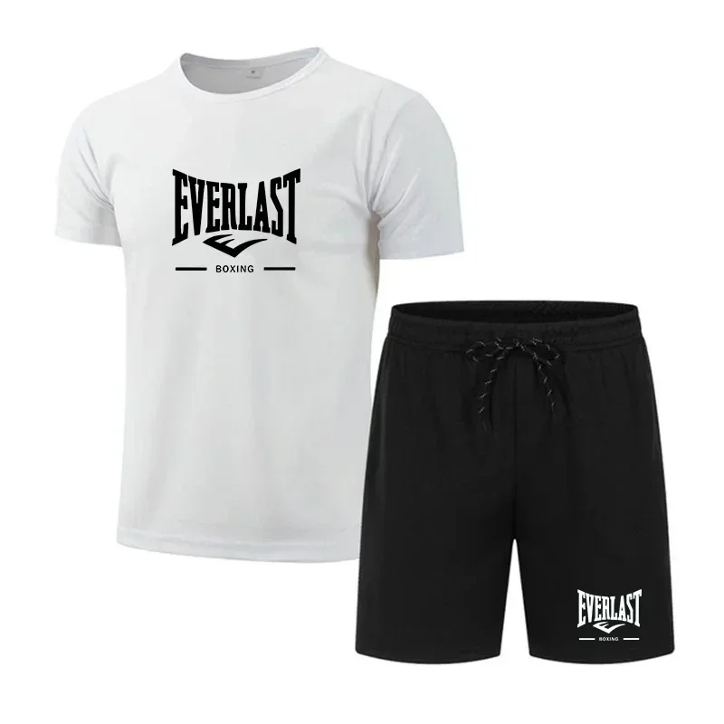 EVERLAST, ropa deportiva transpirable para correr para hombre, conjunto de dos piezas, conjunto de marca de fitness para lazer de