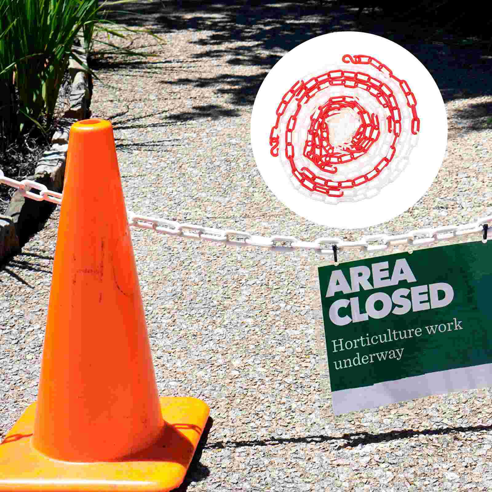 5 Kunststoff-Kettenabschaltung, Baubarriere, einziehbarer Gürtel, Verkehrsstangen, Glieder, Schutz, Isolierung