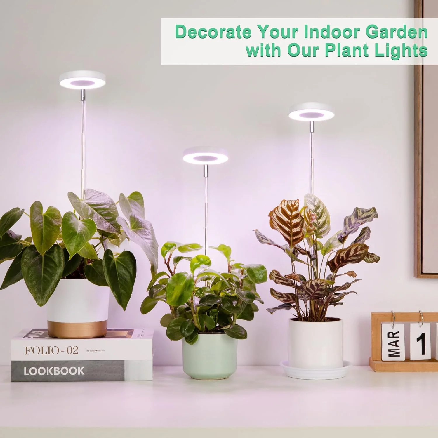 植物成長用USBループライト,植物用成長ランプ,リモコン付き,フルスペクトル,家庭用花,苗クリップ