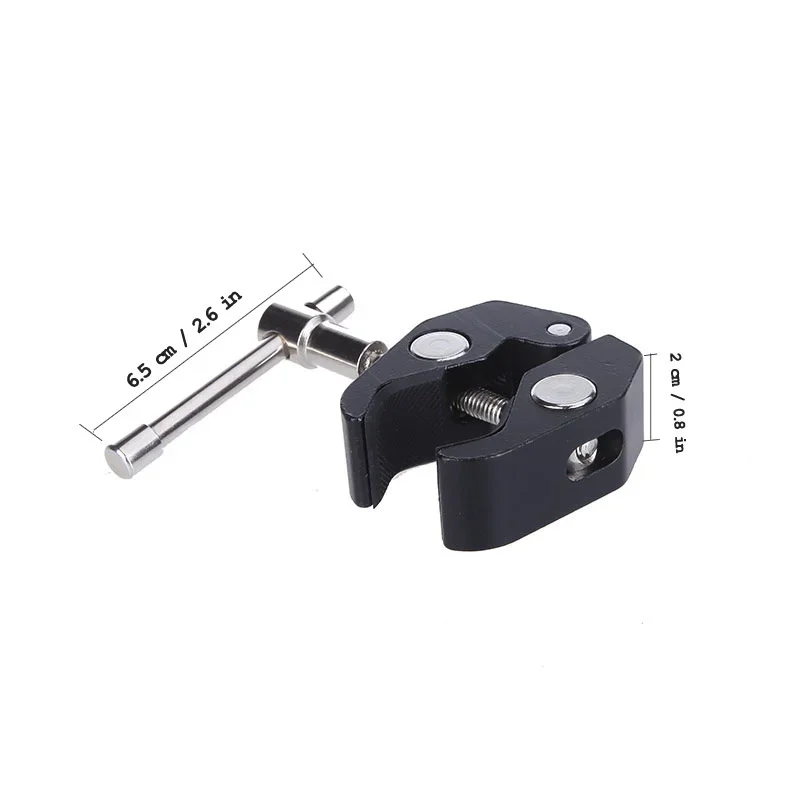 Magic Arm Clip Ballhead Clamp Double Ball Adapter Shoe Mount Adapter Tripod Monopod Clip for Monitor Led Light 1/4" Camera