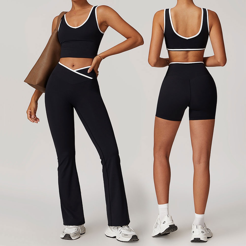 Conjunto de 2 uds de Yoga para mujer, chándal con sensación desnuda, conjuntos de entrenamiento, ropa de gimnasio, Push Up, Fitness, correr, ropa deportiva, Sujetador deportivo, traje de mallas