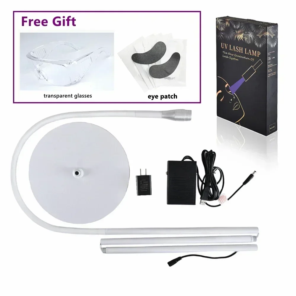Lámpara de curado UV para pestañas de 10W, suelo con interruptor de pie, extensión de pestañas postizas, secador de uñas, pegamento de injerto, luz de curado rápido