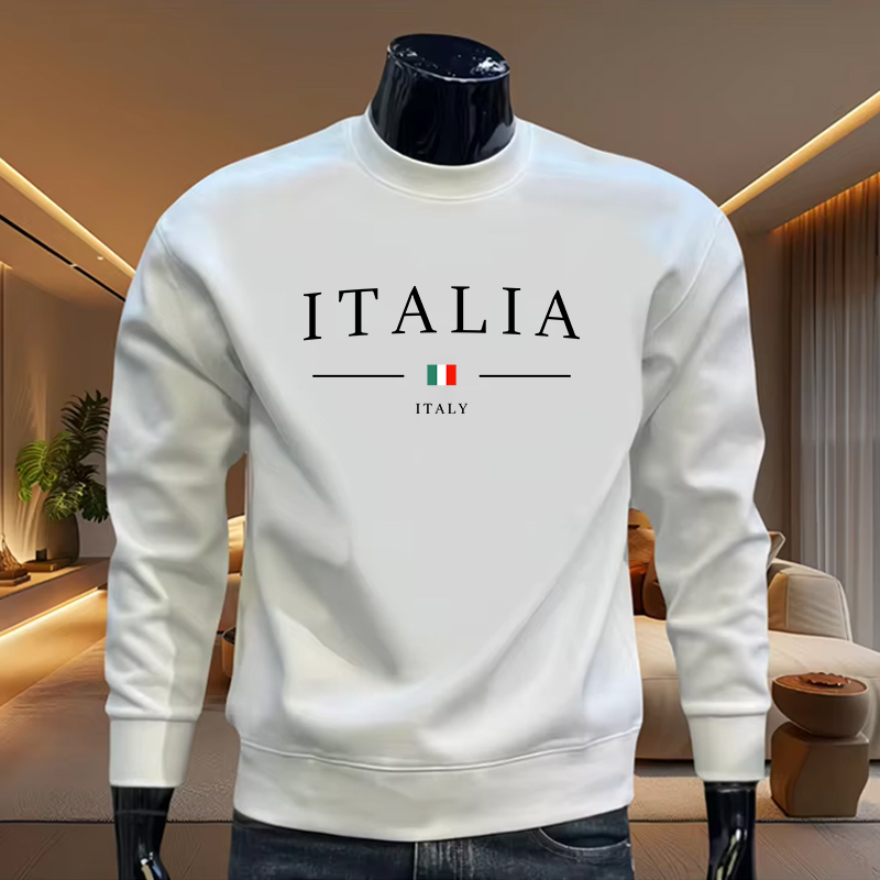 2025 itália moda impressa pulôver para homens primavera outono quente macio manga comprida camiseta masculino diário casual esportes o-pescoço hoodies