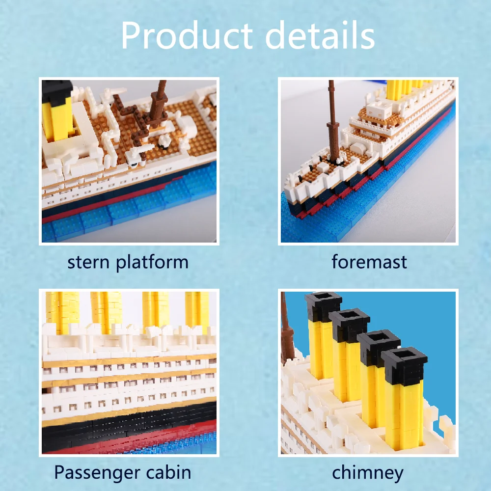 Building block assembly toy Titanic giant boy girl puzzle cruise ship model