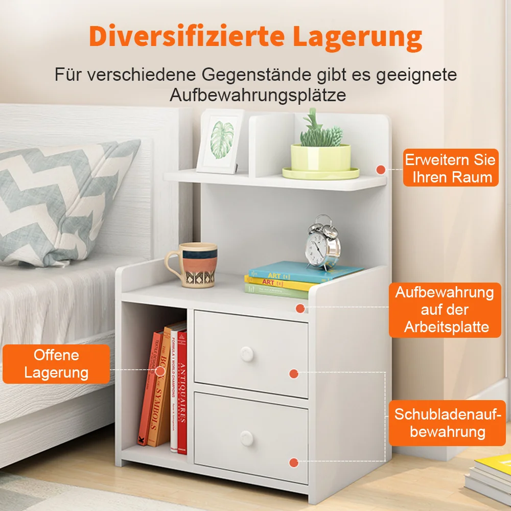 Bedside Table Nightstands for Bedroom Multi-functional Storage Cabinet   Bedroom Furniture Bed Table Simple Locker Shelf