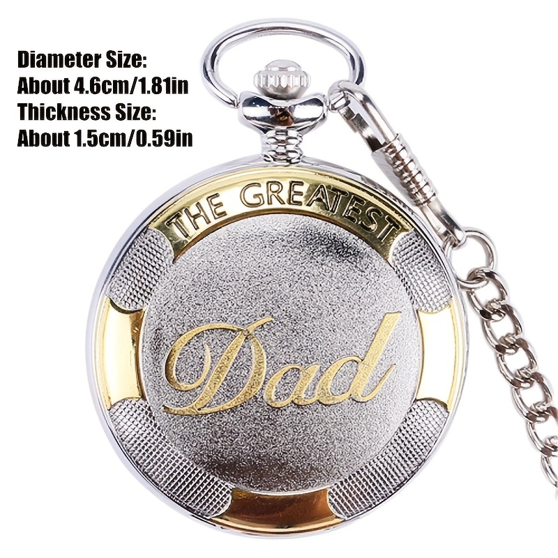 "pai" retro bolso relógio de quartzo melhor presente do pai na moda relógio de bolso pingente colar acessórios de roupas para homem