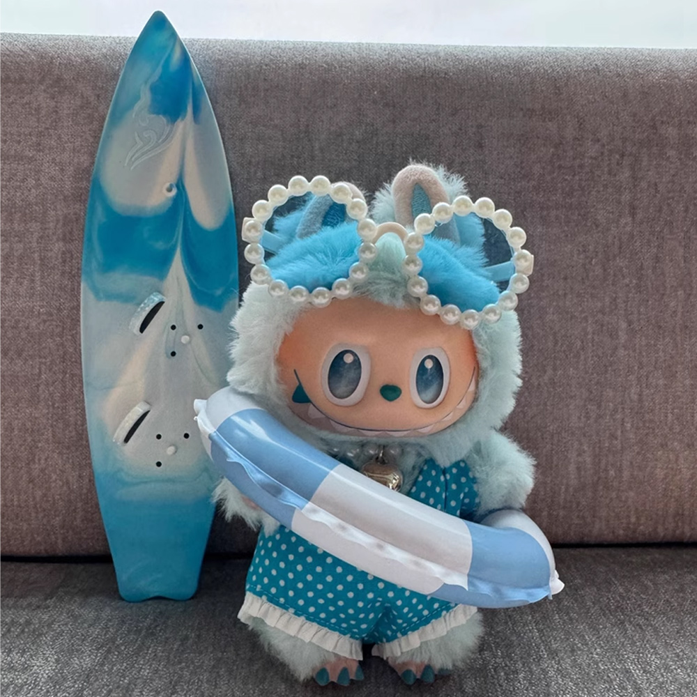 Для куклы Labubu 15/17 см, летний комплект бикини, солнцезащитные очки, модный купальник, аксессуары для плавания для 3,0, большой в энергию, Ropa Labubu