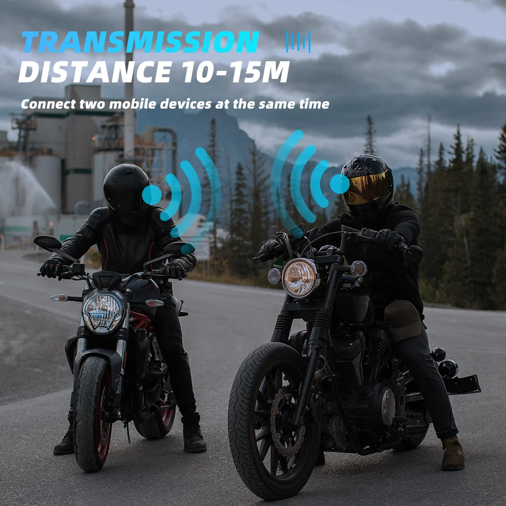 BT12 auriculares para casco de motocicleta Bluetooth inalámbrico Kit de llamada con manos libres estéreo antiinterferencias altavoz impermeable auriculares para motocicleta