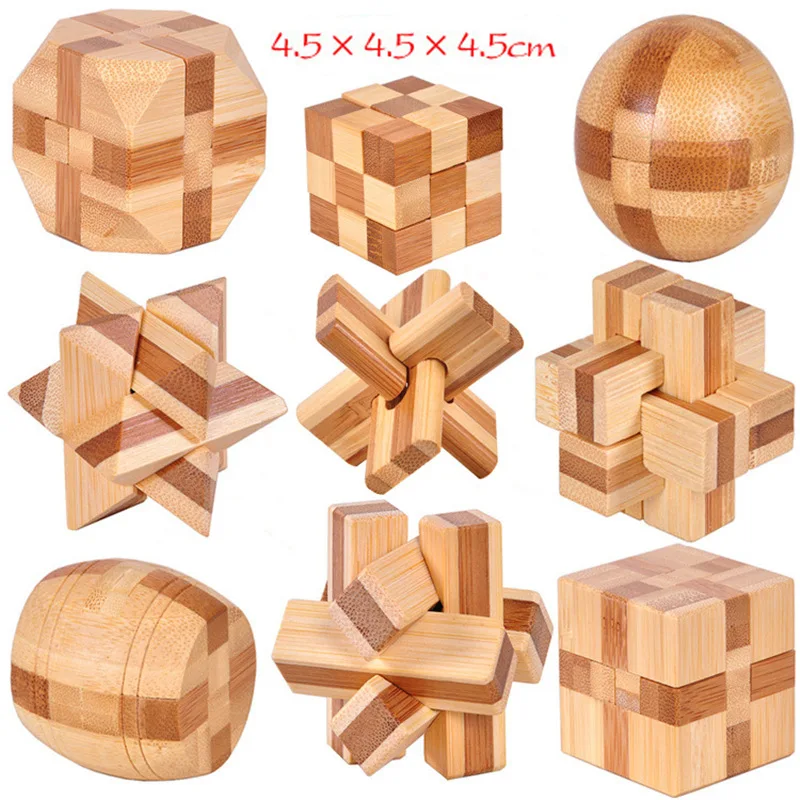 11 Loại 4.5 Cm Trí Não IQ Teaser Khổng Minh Khóa 3D Gỗ Lồng Vào Nhau Burr Ghép Hình Trò Chơi Đồ Chơi Dành Cho Người Lớn Trẻ Em bán Buôn