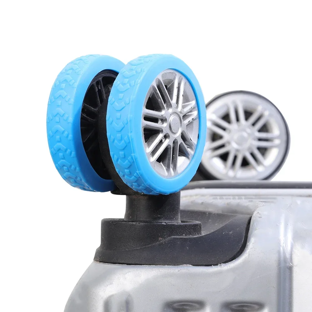 Protector de ruedas de silicona con textura gruesa para equipaje, cubierta para ruedas de equipaje de viaje, Reduce el ruido, accesorios para equipaje, 1/8 Uds.