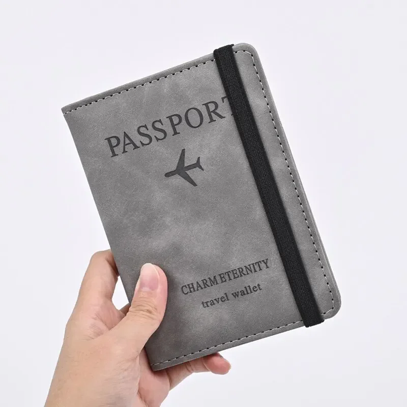 PU Leather Hand Carry Carteira para Homens, Bolsa Passaporte, Titular De Cartões De Visita, Acessórios De Viagem Masculinos