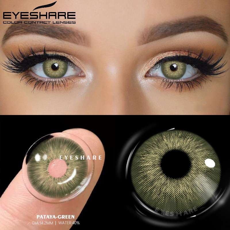 EYESHARE 1 par de lentes para miopía, lentes de contacto de Color para ojos con dioptrías graduadas, lentes Yaerly marrones, contactos de colores grises