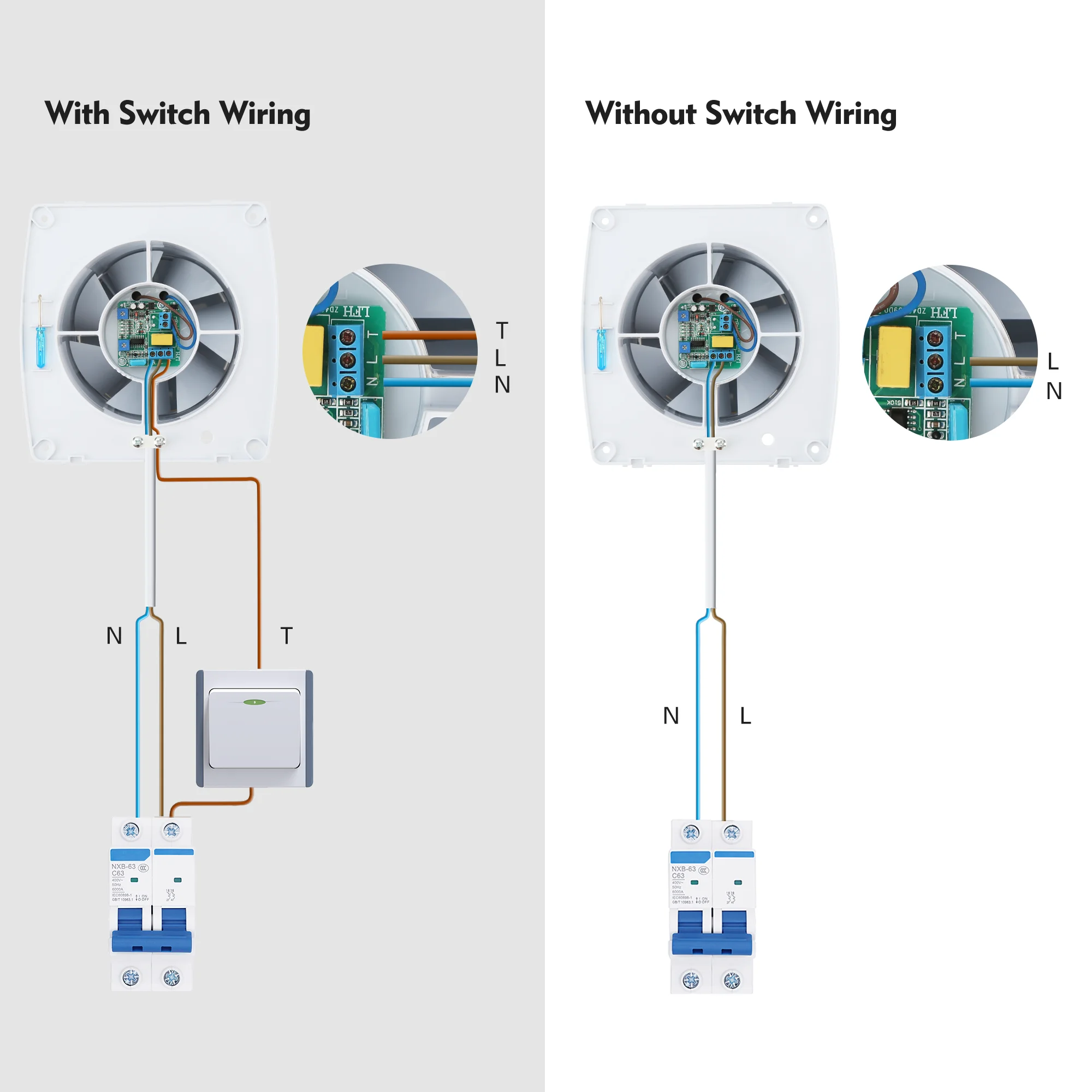 Conducto de 230V, 4 ", 100MM, temporizador, humidistato, ducha inteligente, inodoro, Extractor de baño, extractor, extractor con Sensor de humedad