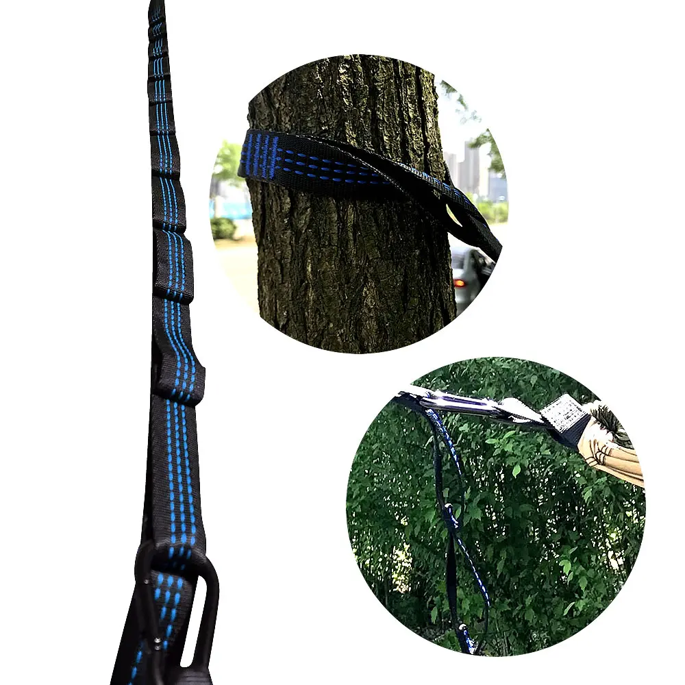 2.8M 2 PCS Essential Can Hold 2000kg Out Door Camping Hiking Hammock Hanging Belt Hammock Strap Rope Accessories Load Bind Rope