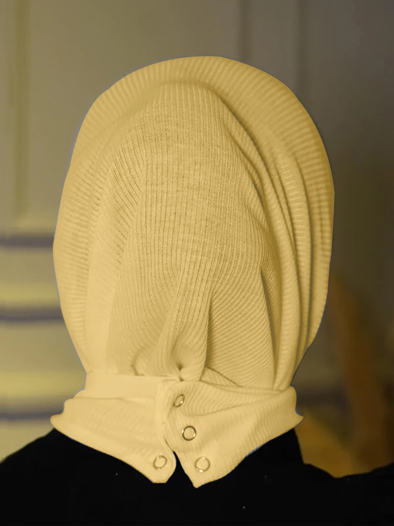 1 Stück dünner innerer Hijab für Damen, einfarbig, Instant-Turban, Stoff mit Gewindestruktur