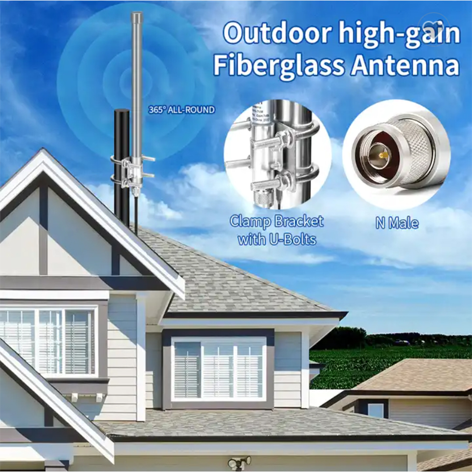 Hign Gain-antena de fibra de vidrio para exteriores, accesorio de 868mhz, 915mhz, Wifi, Uhf, Omni Lora, banda dual, Lorawan