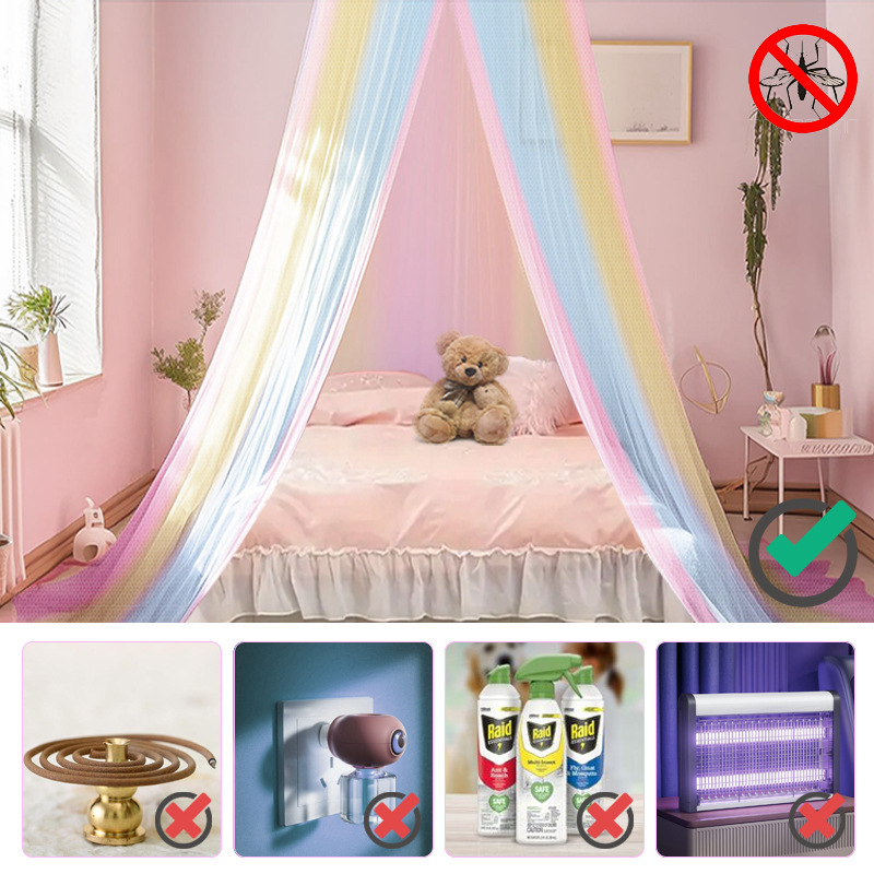 Cortina de quarto de bebê, cúpula, arco-íris, princesa, mosquiteiro para berço, recém-nascido, cama, dossel, tenda, crianças, decoração de quarto