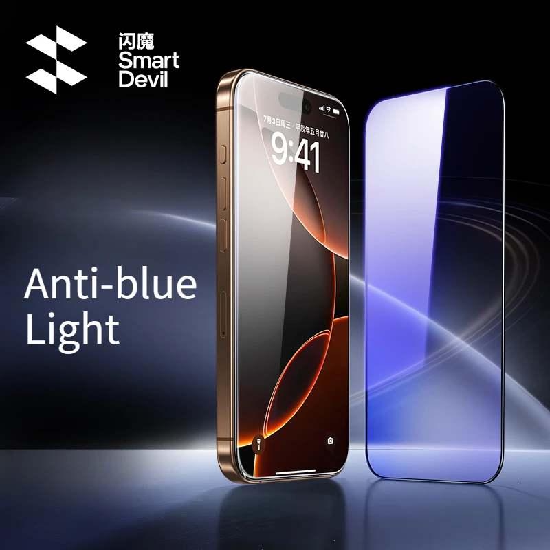 SmartDevil Full Cover Tempered Glass for iPhone 16 Pro Max 16Pro Screen Protector for iPhone 15Pro 15 Pro Max HD Anti-blue Light