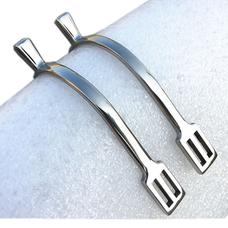 เดือยสำหรับขับขี่ทำจากสเตนเลสสตีลก้านสั้นขนาด17มม. มีเดือยแบบอังกฤษหุ้มยางอุปกรณ์ขี่ม้า