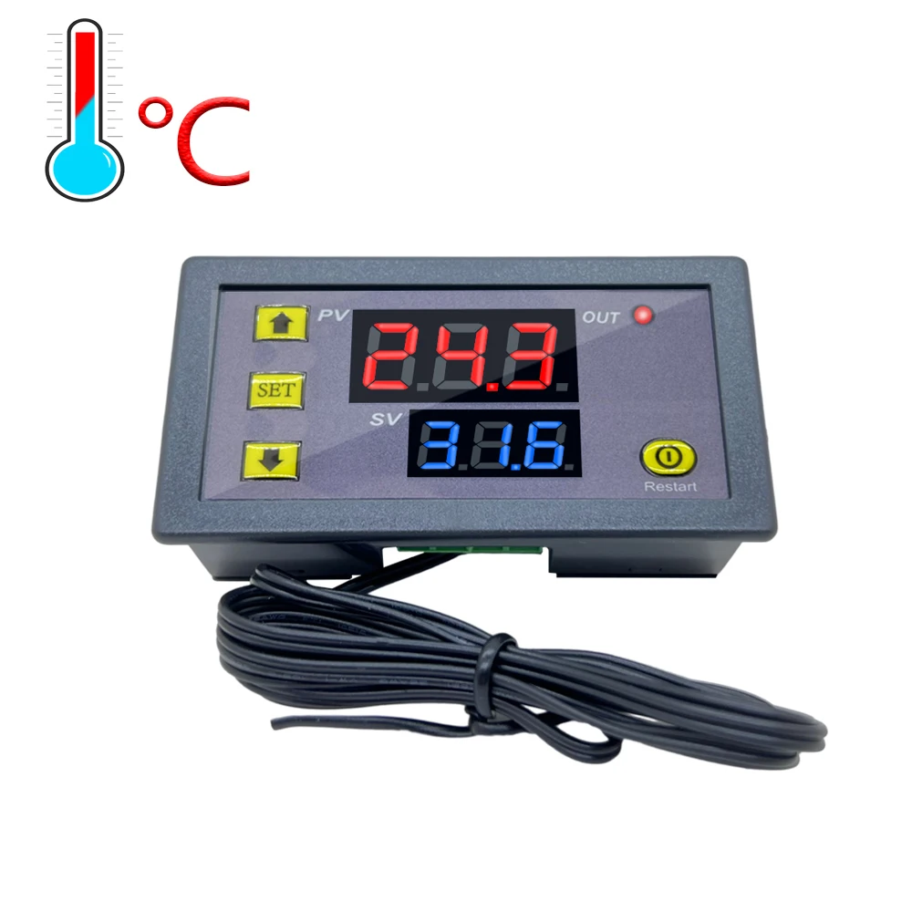W3230 Mini Bộ Điều Khiển Nhiệt Độ Kỹ Thuật Số 12V 24V 220V Bình Giữ Nhiệt Ổn Nhiệt Làm Mát Điều Khiển Thermoregulator Với Cảm Biến