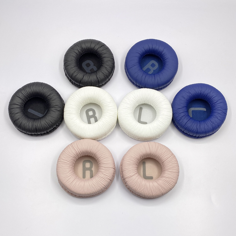 Almofadas de couro para fones de ouvido, 70mm, para jbl t450 t500bt tune600btnc, almofada de espuma preta, 7cm, esponja para fone de ouvido, substituição de almofada