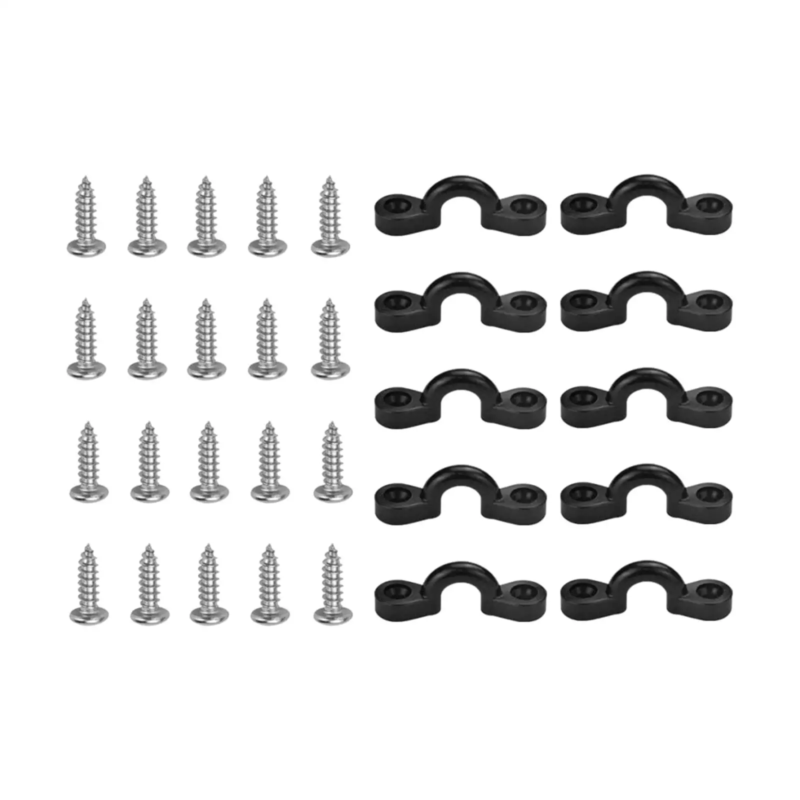 Almohadilla para Kayak, Hardware de punto de anclaje tipo C, ojal de hebilla con mango de tracción con tornillos para canoas, barcos, Kayaks, 10 Uds.