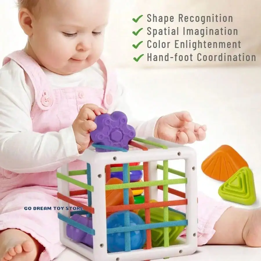 เด็ก Montessori ของเล่น 2 ปี Shape Sorter ของเล่น Sensory Sorting ของเล่นมอเตอร์การฝึกอบรมเกมของเล่นเพื่อการศึกษาเด็กสําหรับทารก 1 -2 ปี