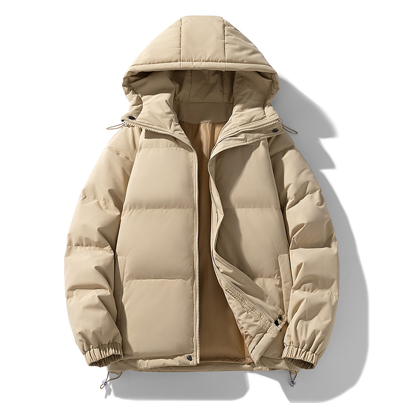 Winter Hooded Down Jacket With Logo Printed Outdoor Men's Women's Sports Camping Thick Warm Coat Top