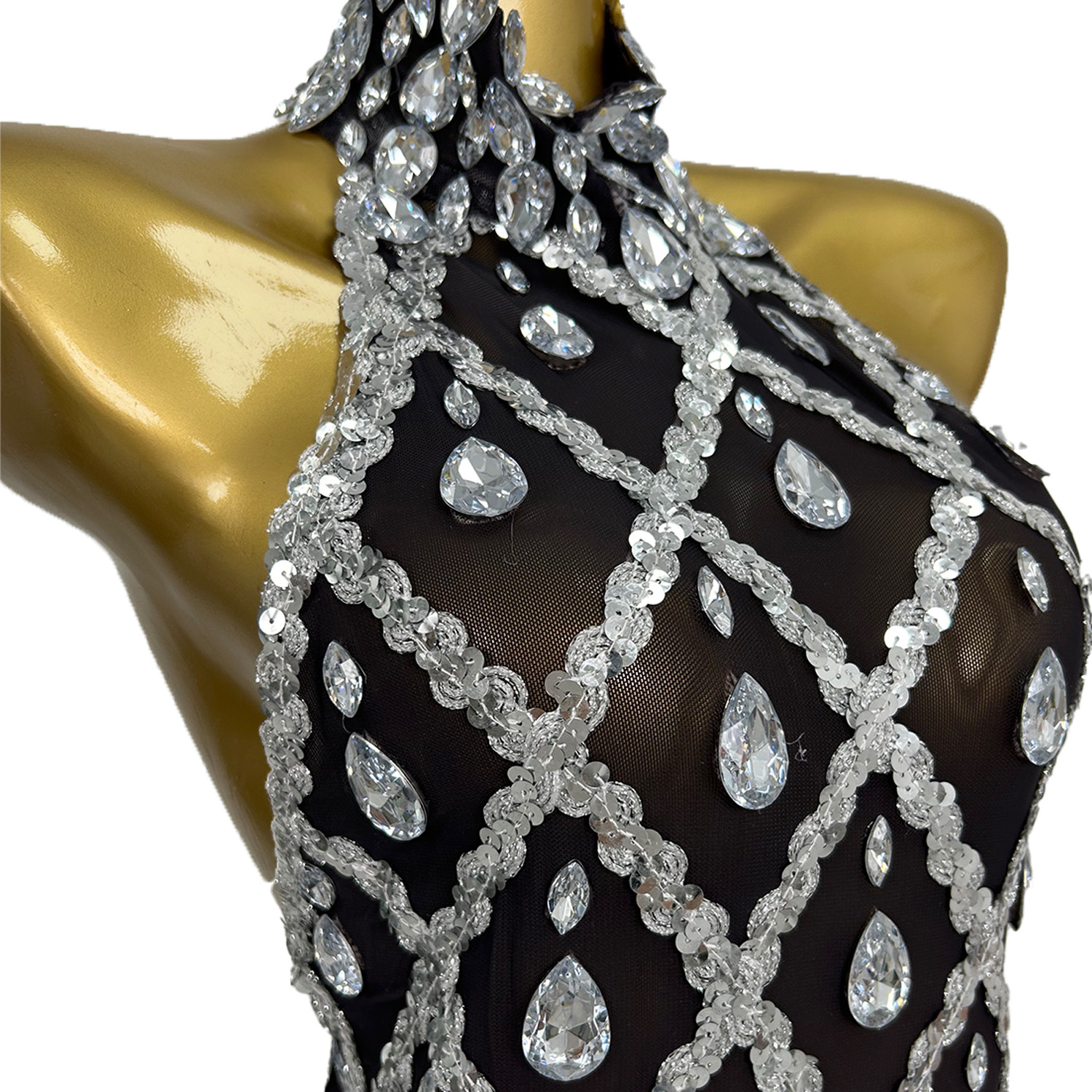 女性のためのスパンコールとラインストーンの長いグラデーションドレス,誕生日の夜のウエディングドレス,ステージウェア,パフォーマンスコスチューム,セクシーなファッション,shaokaojia