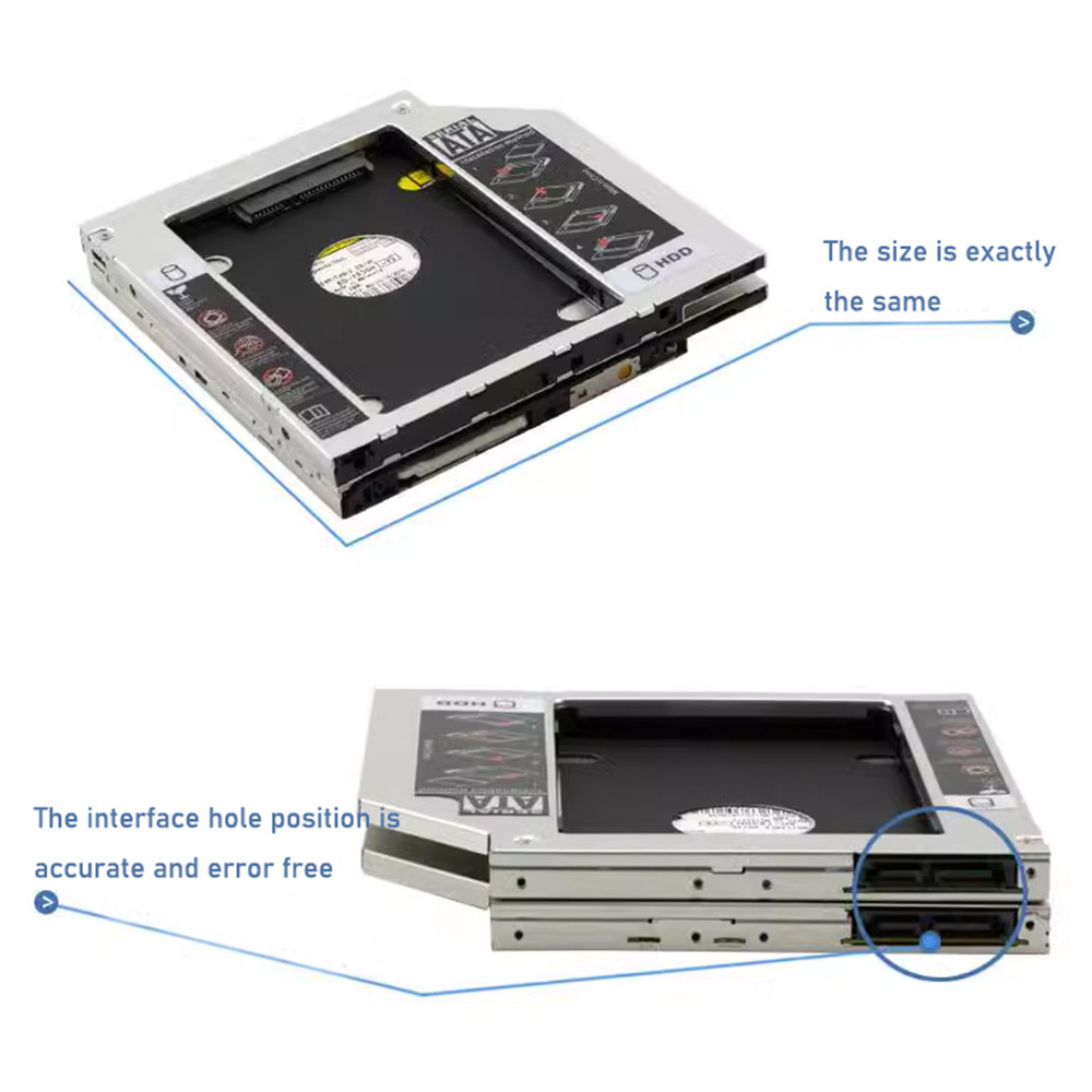 UnionSine 9.0 9.5 12.7mm HDD Caddy SATA 3.0 pour 2.5 ''SSD boîtier adaptateur de disque dur pour ordinateur portable CD DVD-ROM Optibay