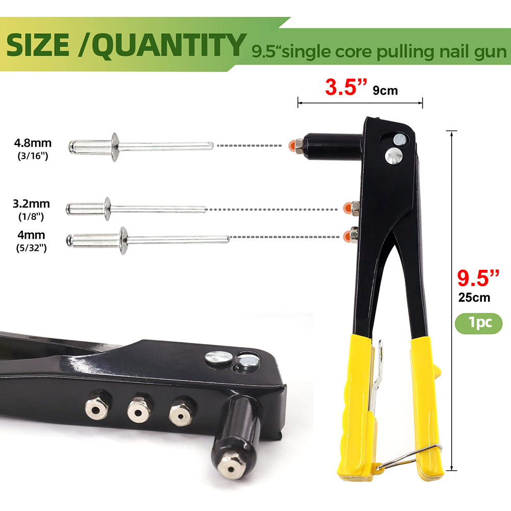 Camecho-Ensemble de pistolets à riveter RapDuty, ensemble de pistolets à riveter à la main, pinces à rivets aveugles, bricolage, outils automobiles à écrou à rivaliser, 380 pièces