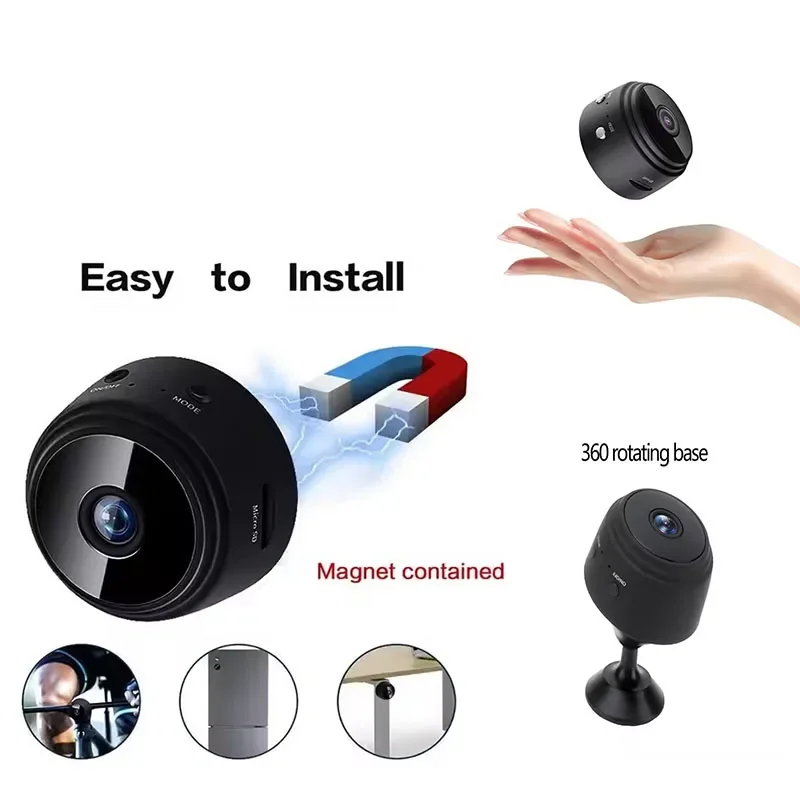 Gravador sem fio mini filmadoras câmera de vigilância de vídeo wifi câmera a9 mini câmera ip versão noturna micro voz