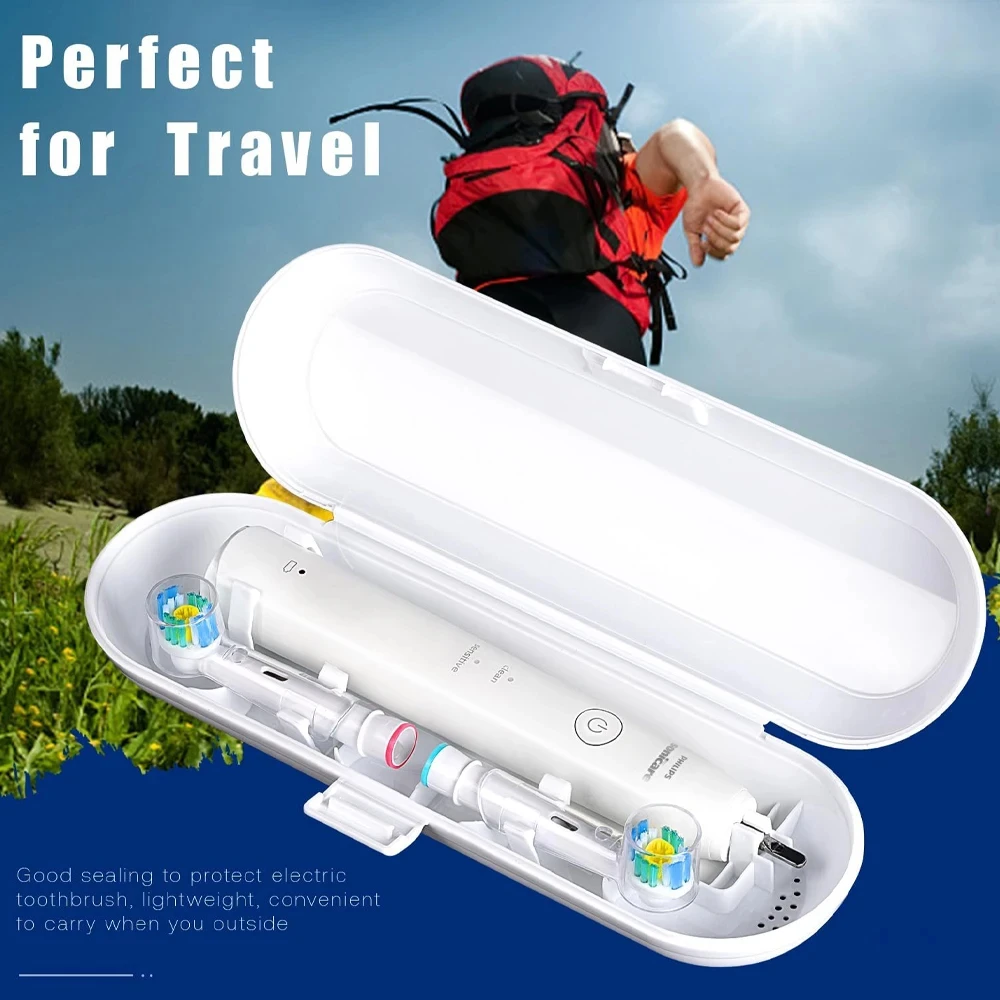 Estuche para cepillos de dientes eléctricos, estuche de almacenamiento portátil para cepillos de dientes, cubierta protectora de viaje a prueba de polvo, herramientas de almacenamiento de diseño a presión