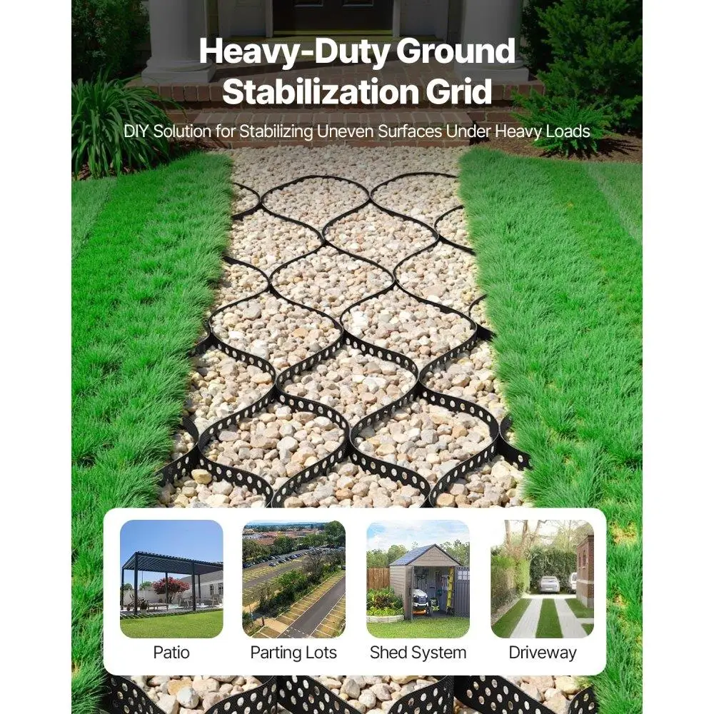 Durable 2 Inch Depth Geocell Grid for gravel 32.81x9.84 FT Flexible Ground Stabilization Solution