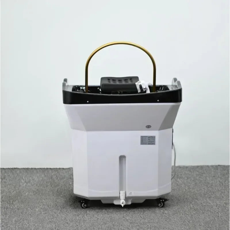 Hair therapy shampoo bed. Water circulation fumigation steam therapy shampoo basin. Special shampoo tool for beauty salon