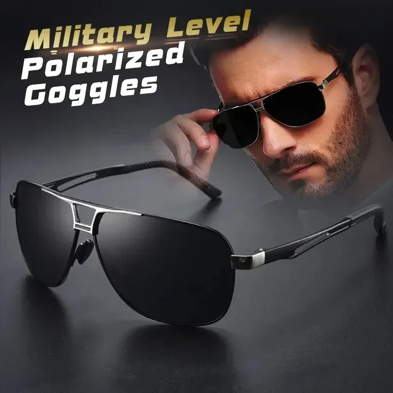 1 unidad De gafas De Sol fotocromáticas polarizadas cuadradas De aluminio y magnesio para hombre, gafas De Sol De seguridad para conducir, gafas De Sol masculinas