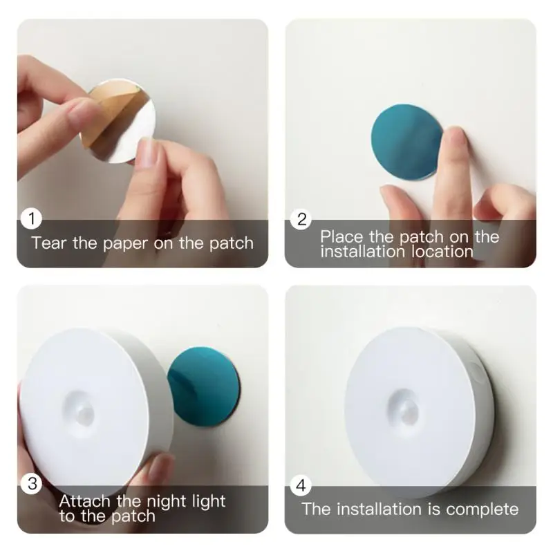 LED Motion Sensor Light Wireless Night Light ภายใต้ตู้ Light Closet โคมไฟสมาร์ทติดผนัง Body Induction โคมไฟตกแต่งบ้าน